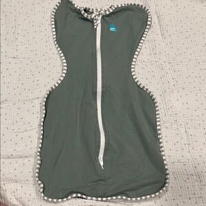 Love to Dream Teal Swaddle with Striped Edges